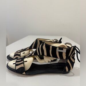 Calvin Klein Searra Faux Animal Fur Sandals Size 7M